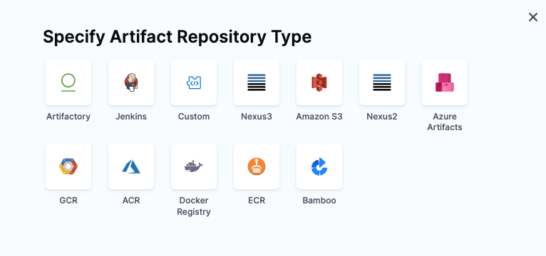 Specify the artifact repository type