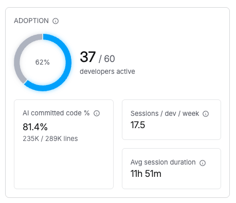 AI Engineering Insights Adoption view