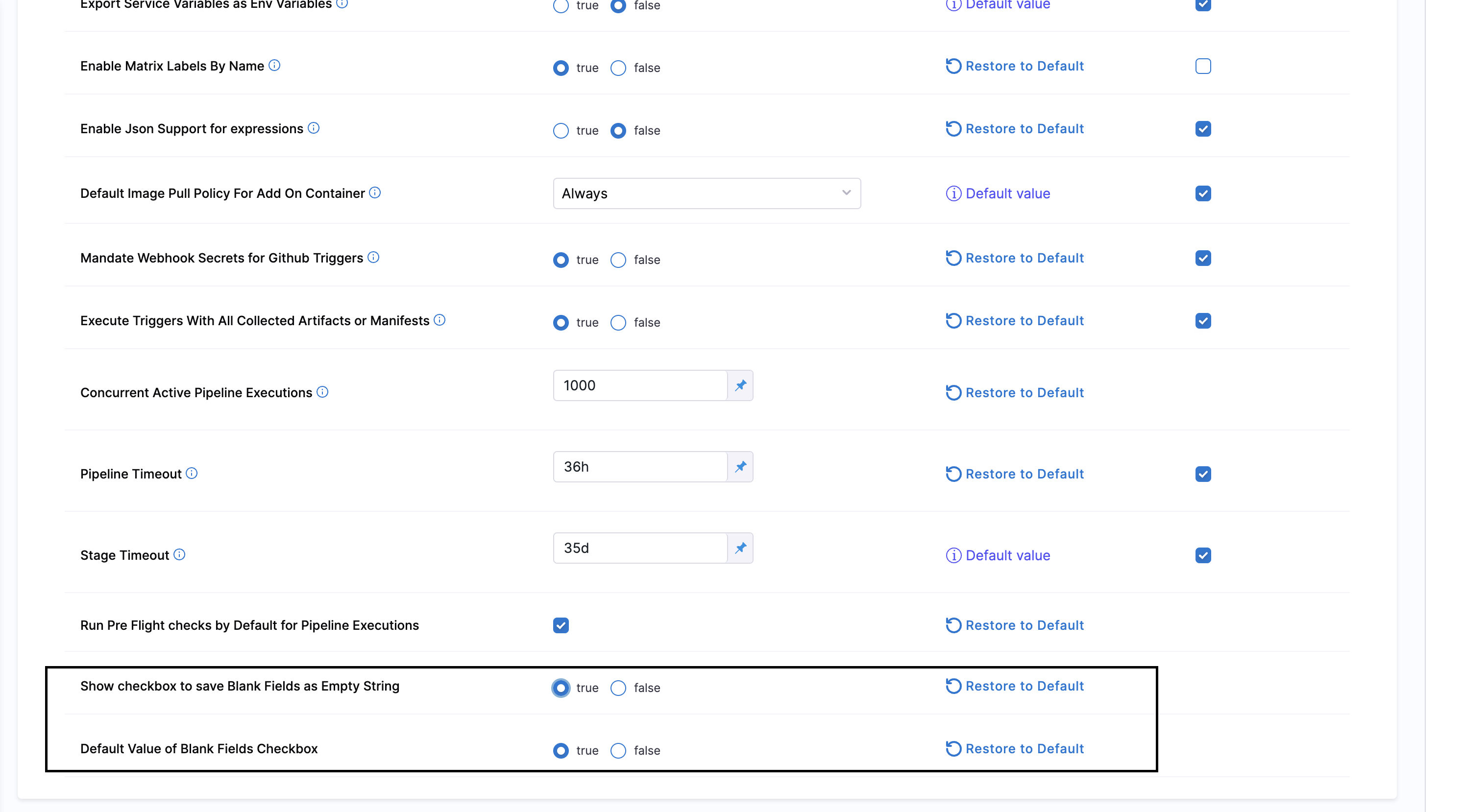 Save Blank Fields as Empty String account-level settings