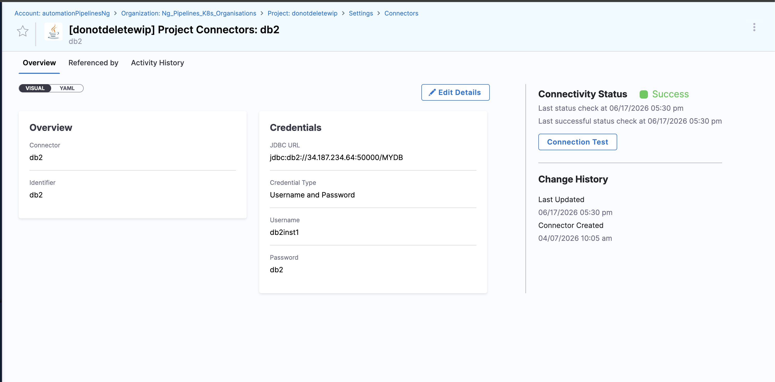 Verify DB2 connection