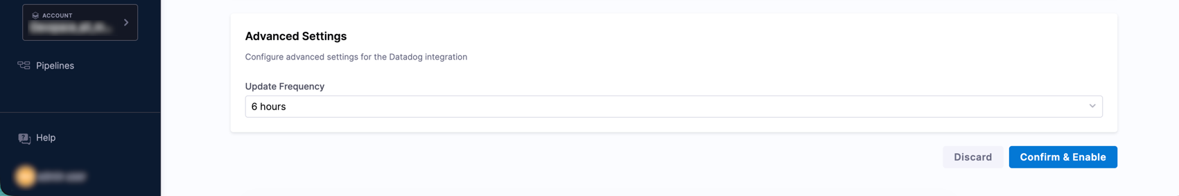 Advanced Settings section