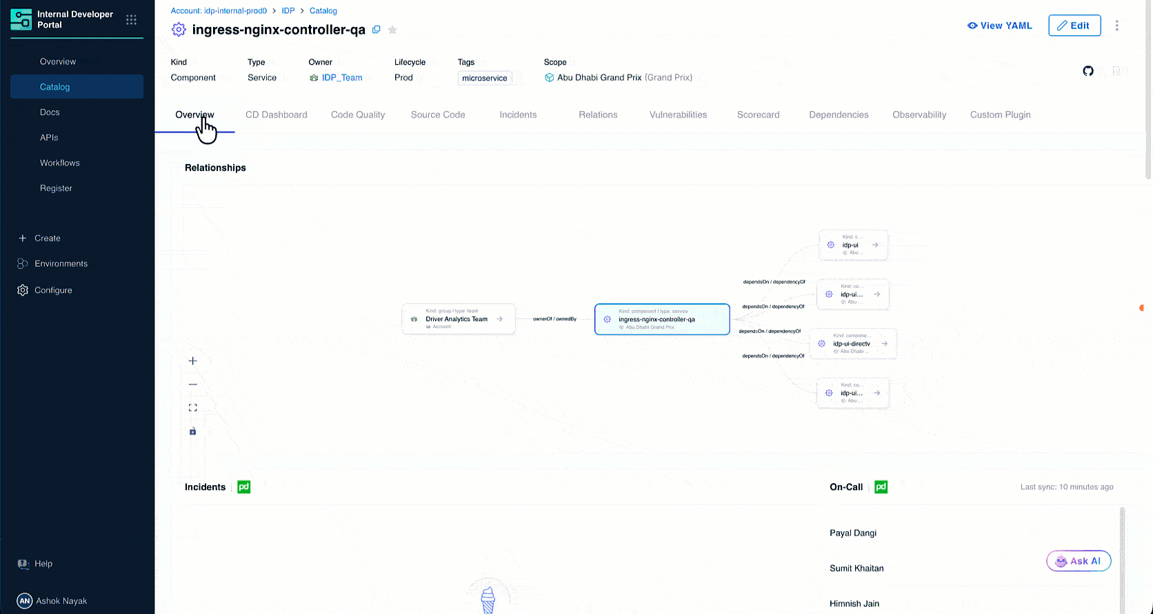 GitHub Cards on the Overview tab