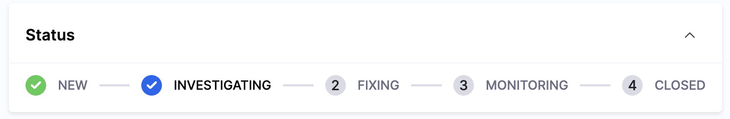 Incident status dropdown