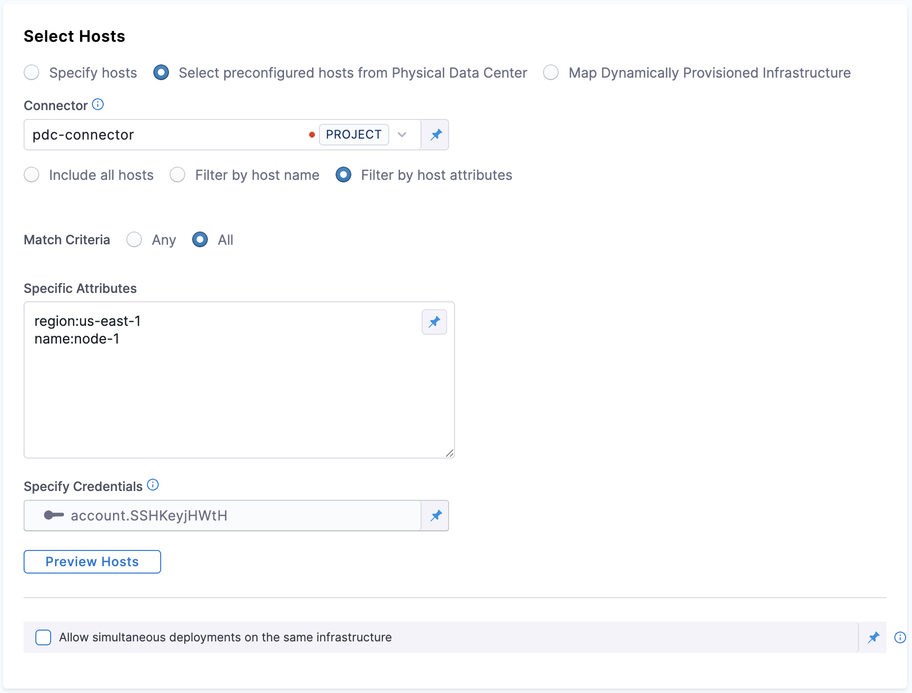 Preview hosts that match the host attribute filter