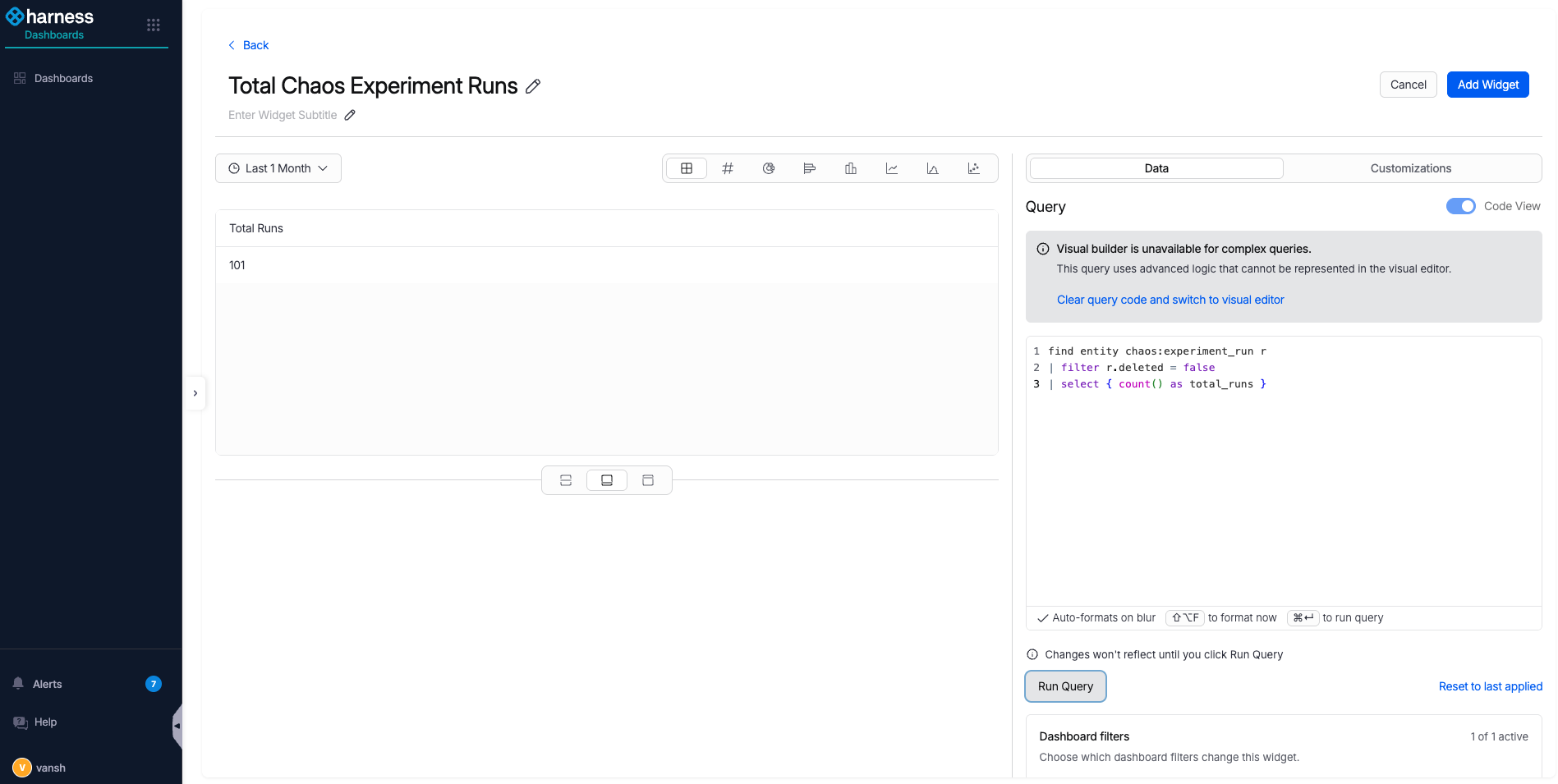 The Run Query result showing fetched data
