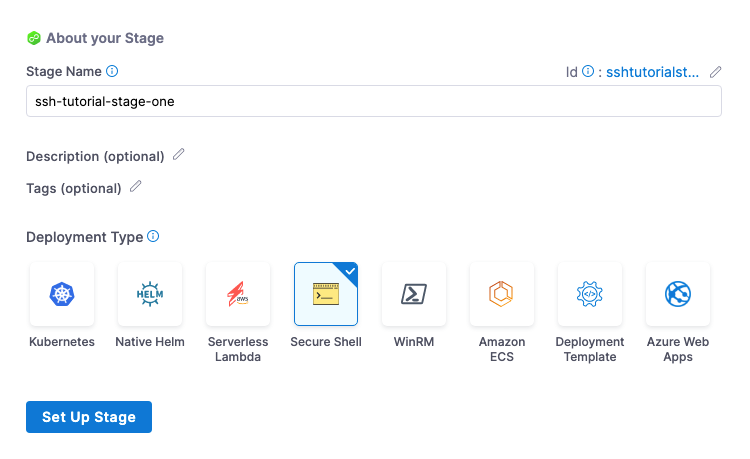 Add a Secure Shell deployment stage to a new pipeline