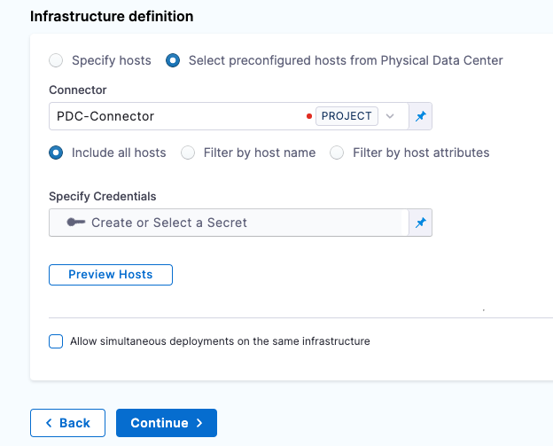 Infrastructure Definition updated with the PDC connector