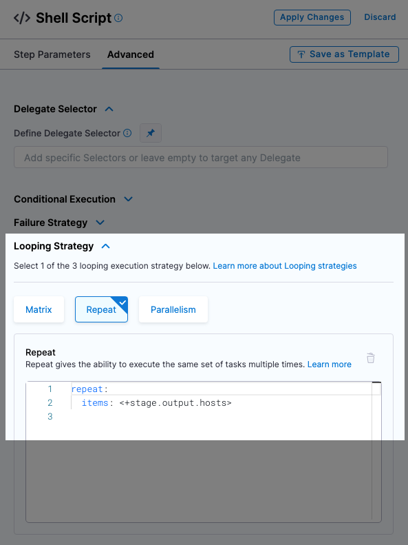 Looping strategy added to the Deploy step