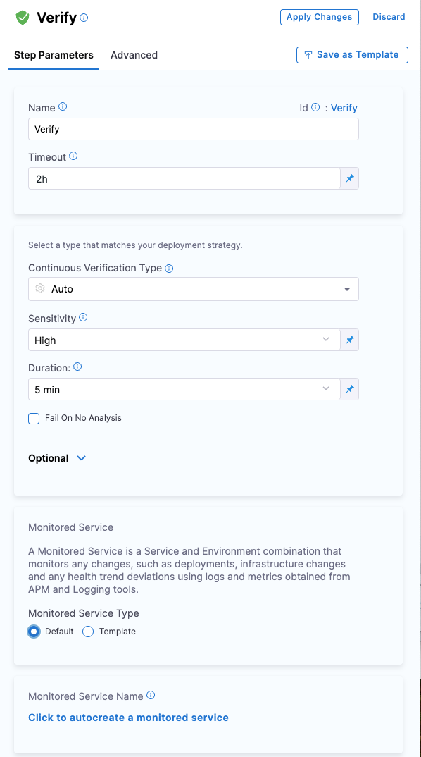 AI Verify (v1) step settings page