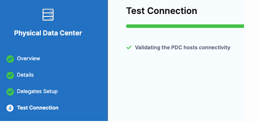 Successful PDC host connection test