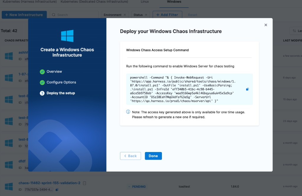 Windows wizard: Deploy the setup step