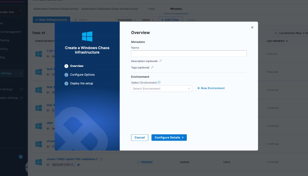 Windows wizard: Overview step